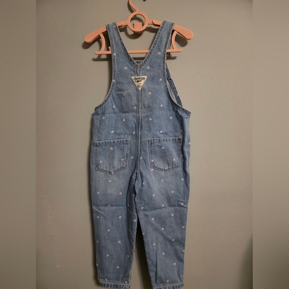 OshKosh Denim Heart Overalls 2T - Picture 2 of 5